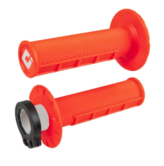ODI Lock-On Half Waffle Handvatten – Fluor Oranje (2- & 4-takt)
