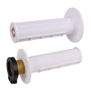 ODI Lock-On Soft Half Waffle Grips – Blanco (2 y 4 tiempos)