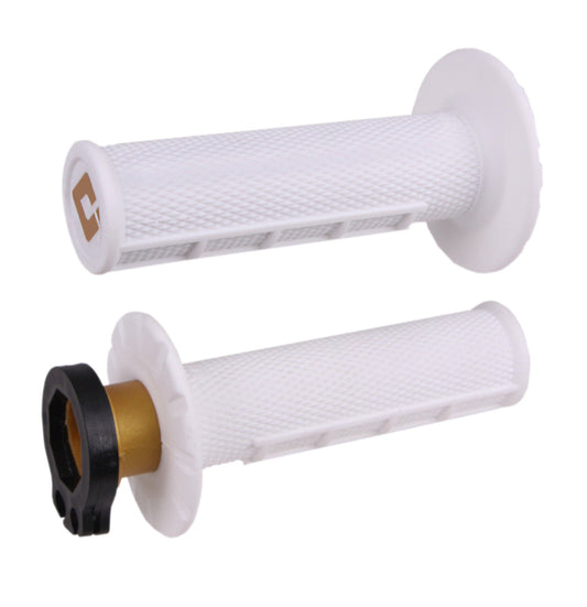 ODI Lock-On Soft Half Waffle Handvatten – Wit (2- & 4-takt)