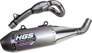 HGS Complete uitlaat systeem staal KTM SX-F 350 2019-2022 & HSQ FC 350 2019-2022 & Gas Gas MC 350F 2022-2023