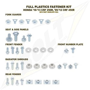 Bolt Volledige plastic set schroeven set Honda CRF 250R 10-21 & CRF 450R 09-20 & CRF 450RX 17-20