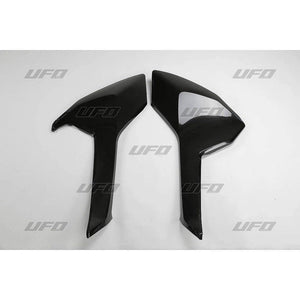 UFO Black Number Plates for Husqvarna TC 125 16-18 & TC 250 17-18 & FC 250/350/450 16-18 & TE 250/300 17-19 & FE 250/350/450/501 17-19