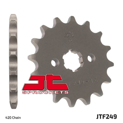 JT Sprockets steel front sprocket for 420 chain Kawasaki KLX 110 02-23