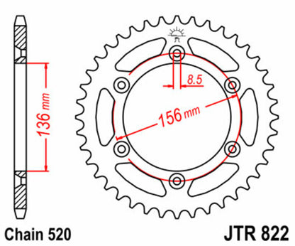 JT achtertandwiel 47 tands JTR822.47