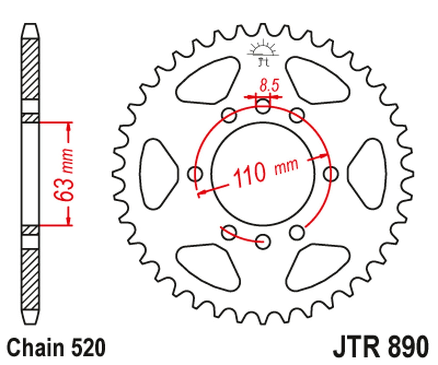 JT Rear Sprocket JTR890.45