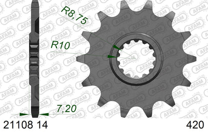 AFAM voortandwiel 14 tands #420 Yamaha YZ 65 2018-