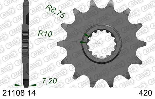 AFAM voortandwiel 14 tands #420 Yamaha YZ 65 2018-