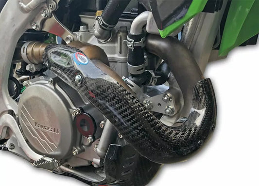 Pro Carbon uitlaatbocht bescherming voor Originele uitlaat Kawasaki KX 450 2024