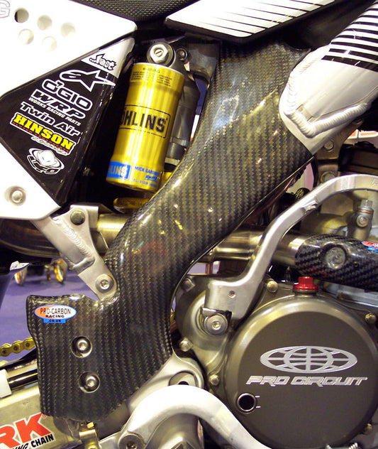 Pro Carbon framebeschermers ( lang ) Kawasaki KX 250F 2006-2008