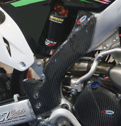 Pro Carbon framebeschermers ( lang ) Kawasaki KX 450F 2012-2018