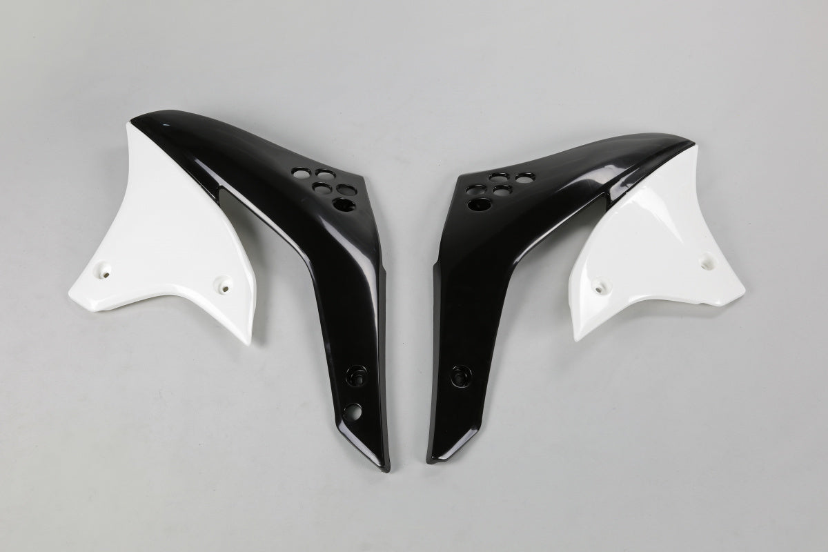 UFO radiator kappen Zwart / Wit Kawasaki KX 450F 2006-2008