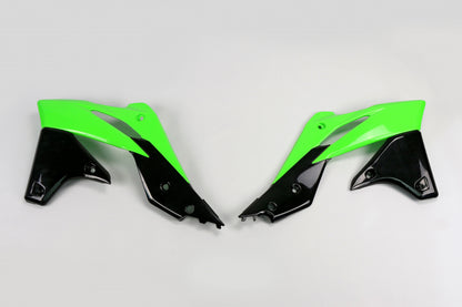 UFO radiator kappen Groen / Zwart Kawasaki KX 250F 2013-2016