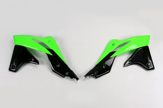 UFO radiator kappen Groen / Zwart Kawasaki KX 250F 2013-2016