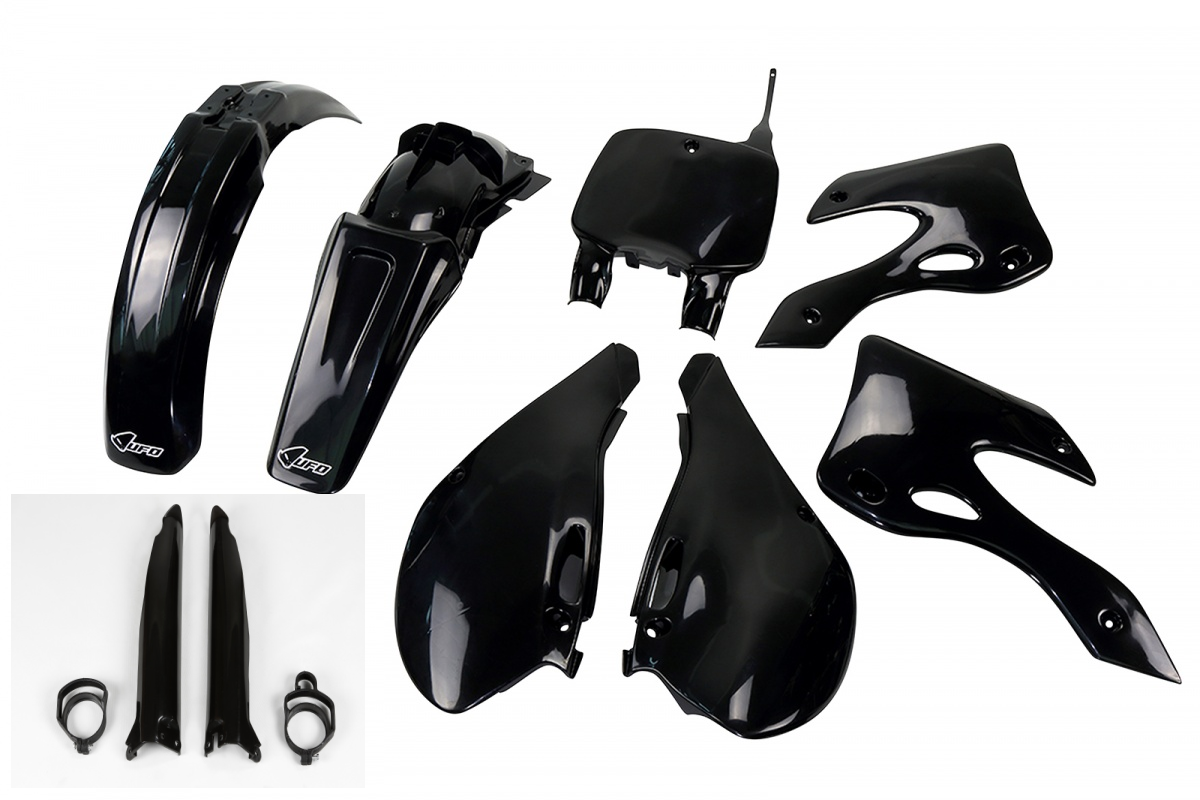 UFO plastic kit Zwart Kawasaki KX 125/250 99-02 ( full kit )