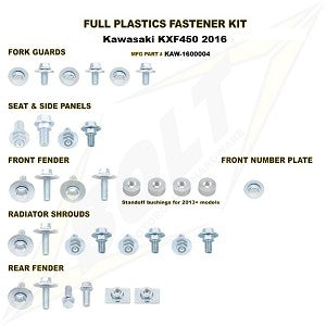 Bolt Volledige plastic set schroeven set Kawasaki KX 250F 2017-2020 & KX 450F 2016-2018