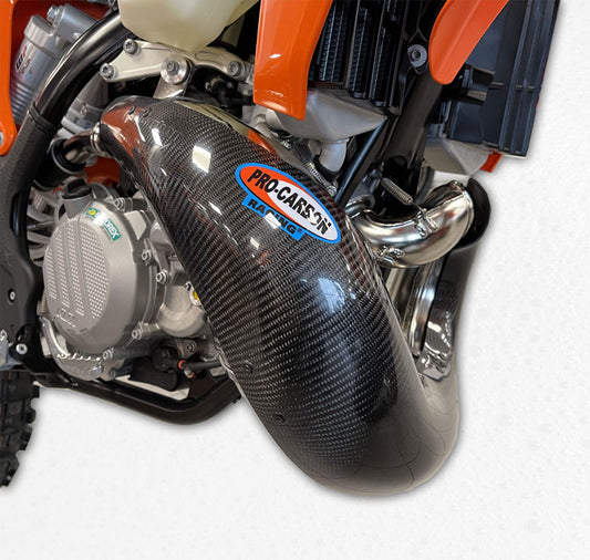 Pro Carbon uitlaatbocht bescherming KTM SX 250 2019-2022 & Husqvarna TC 250 2019-2022 & Gas Gas MC 250 2022-2023 ( voor originele uitlaatbocht )