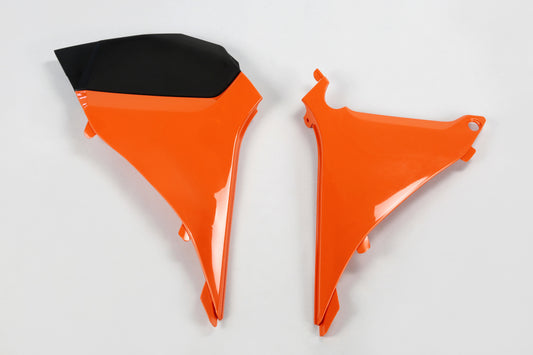 UFO air filter covers Orange KTM SX 125/150/250 11 &amp; EXC/EXC-F 125/200/250/300/450/500 12-13