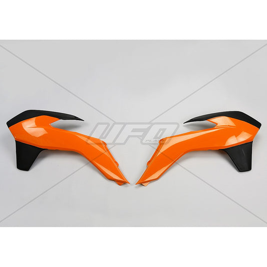 UFO radiator kappen Zwart / Oranje KTM EXC 125/200/250/300/350/450/500 14-16 & SX/SX-F 125/150/250/350/450 13-15