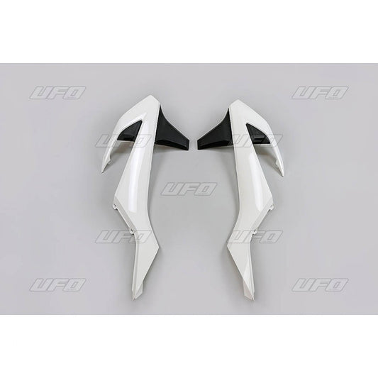 UFO radiator kappen Zwart / Wit KTM SX 125/150/250 16-18 & SX-F 250/350/450 16-18 & EXC 250/300 17-19 & EXC-F 250/350/450/500 17-19