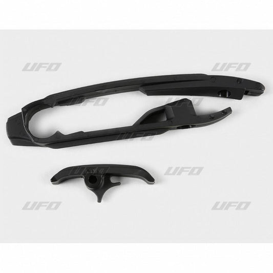 UFO Swingarm geleider zwart KTM SX/SX-F 125/150/250/450 16- &amp; SX 250 17- &amp; Husqvarna FC/TC 125/250/350/450 16- &amp; TC 250 17- &amp; Gas Gas MC/F 125/250/450 2021