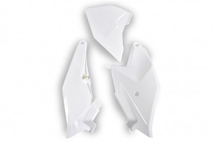UFO side number plates + air filter cover white 2020 KTM SX 85 2018- &amp; Gas Gas MC 85 2021-