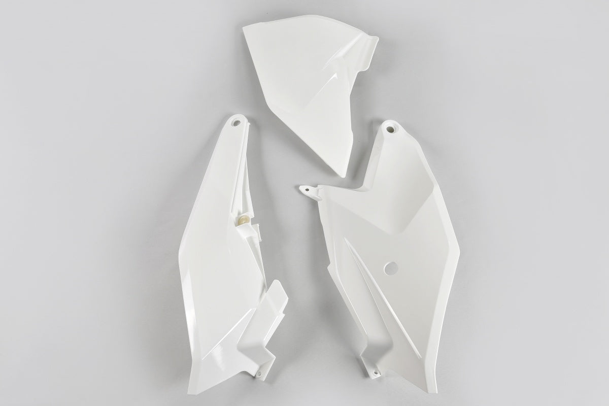 UFO side number plates + air filter cover white KTM SX 85 2018- &amp; Gas Gas MC 85 2021-