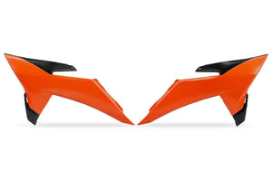 Tapones de radiador UFO Naranja para KTM SX 125/150/250/300 2023-2026 y SX-F 250/350/450 2023-2026 (modelo 2025)