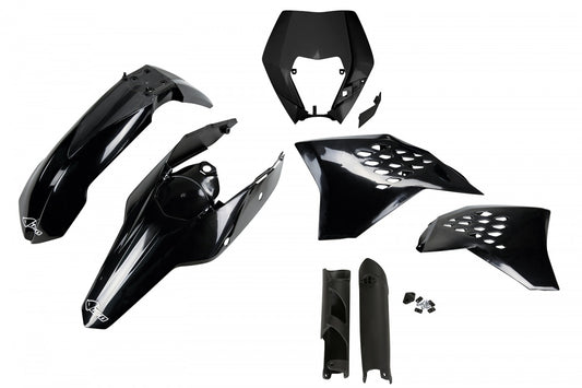 UFO plastic kit Zwart KTM EXC 250/300/350/450/500 2009-2011 (full kit)