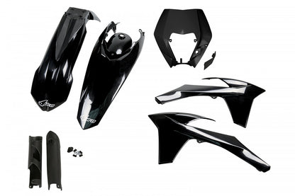 UFO plastic kit Zwart KTM EXC/EXC-F 125/250/300/350/450/500 2012-2013 (full kit)