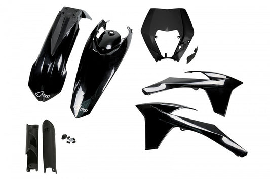 UFO plastic kit Zwart KTM EXC/EXC-F 125/250/300/350/450/500 2012-2013 (full kit)