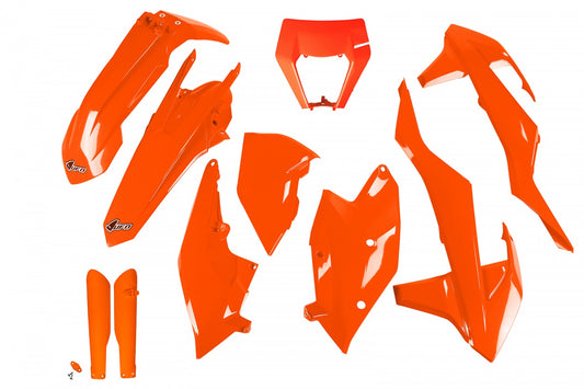 UFO plastic kit Fluor Oranje met koplamp plastic KTM EXC/EXC-F 250/300/350/450/500 17-19 ( full kit )