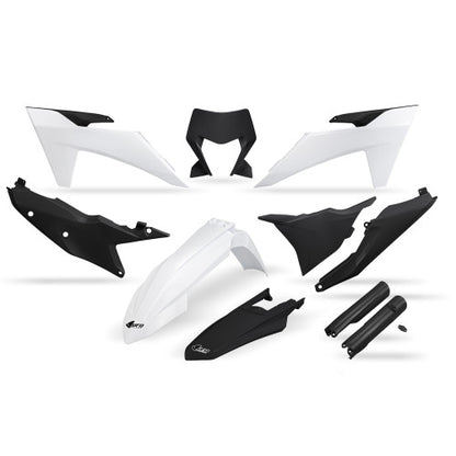 UFO plastic kit Zwart/Wit ( Full kit ) KTM EXC/EXC-F 250/300/350/450/500 2024-