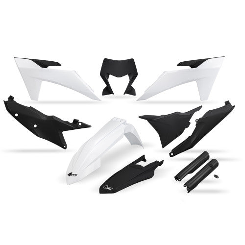 UFO plastic kit Zwart/Wit ( Full kit ) KTM EXC/EXC-F 250/300/350/450/500 2024-