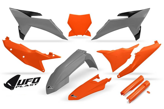 UFO plastic kit Oranje/Grijs ( Full kit ) KTM SX 125/150/250/300 2023-2026 &amp; SX-F 250/350/450 2023-2026 ( model 2025 )