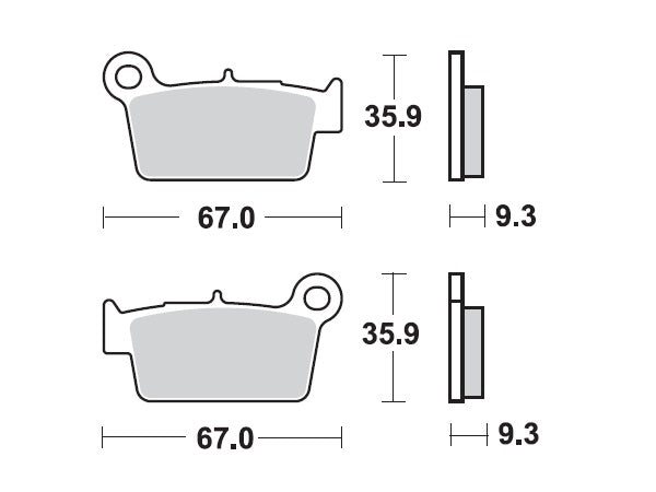 Mino achter remblokken Fantic, Beta, Gas Gas, Kawasaki, Suzuki, Yamaha, TM