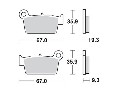 Mino achter remblokken Fantic, Beta, Gas Gas, Kawasaki, Suzuki, Yamaha, TM