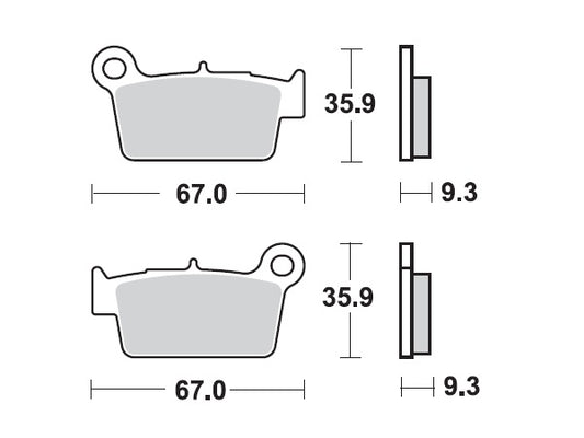 Mino achter remblokken Fantic, Beta, Gas Gas, Kawasaki, Suzuki, Yamaha, TM