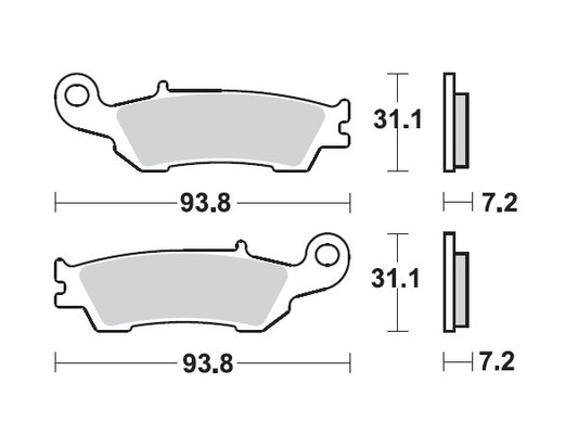 Mino voor remblokken Yamaha YZ 125/250 2008-2022 & YZF 250 2007-2020 & YZF 450 2008-2019