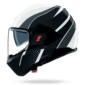 NOLAN N120-1 FLUENTE 359 METAL FINISH systeemhelm S White / Black / Anthracite – N1F0008373595