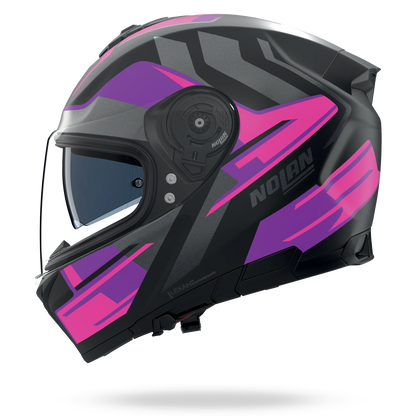 NOLAN N80-8 TRITTICO 358 integraalhelm XL – zwart / fuchsia / antraciet, matte afwerking