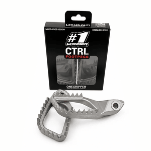 Onegripper V2 CTRL RVS voetsteunen #1 KTM SX/SX-F 125/150/250/300/350/450 2023- & Husqvarna TC/FC 125/150/250/350/450 2023- & Gas Gas MC/MC-F 125-450 2024- ( 5 mm down / 5 mm back )