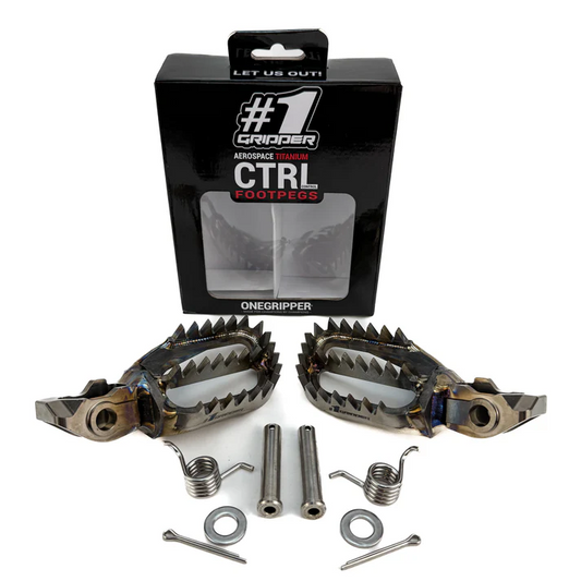 Onegripper Ti-CTRL Titanium voetsteunen #1 60mm KTM SX/SX-F 125/150/250/300/350/450 2023- & Husqvarna TC/FC 125/150/250/350/450 2023- & Gas Gas MC/MC-F 125-450 2024- ( 0 mm down / 0 mm back )