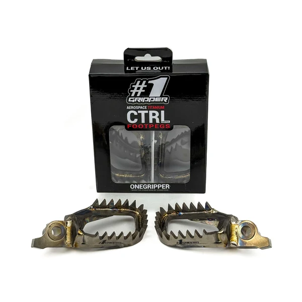 Onegripper Ti-CTRL Mud-Free Titanium voetsteunen #1 60mm  Yamaha YZ 250F 2024- & YZ 450F 2023- & Fantic XX 250F/450F 2024- ( 0 mm down / 0 mm back )