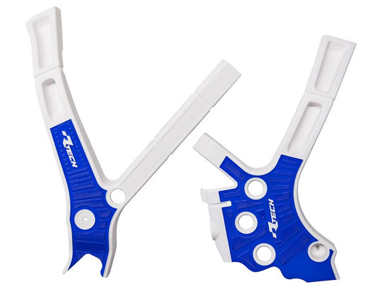 Racetech frame beschermers Wit / Blauw Yamaha YZ 125/250 2005- &amp; Fantic XX/XE 125/250 2021-