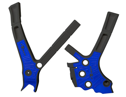 Racetech frame beschermers zwart / blauw Yamaha YZ 125/250 2005- &amp; Fantic XX/XE 125/250 2021-