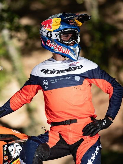 Alpinestars Pro-Dura Jersey Marineblauw Hot Orange Wit