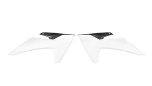 Tapones de radiador Racetech Blanco/Negro para KTM SX 65 2024- y Gas Gas MC 65 2024-