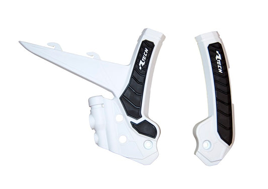 Racetech frame beschermers Wit / Zwart Gas Gas MC 125/250 2024 &amp; MC-F 250/350/450 2024 &amp; EC 250/300 2024 &amp; EC 250F/350F/450F/500F 2024