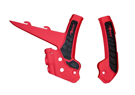 Racetech frame beschermers Rood / Zwart Gas Gas MC 125/250 2024 &amp; MC-F 250/350/450 2024 &amp; EC 250/300 2024 &amp; EC 250F/350F/450F/500F 2024