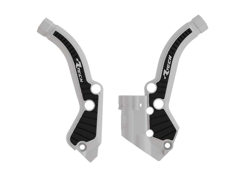 Racetech frame beschermers wit / zwart KTM SX 65 2024- & Husqvarna TC 65 2024- & Gas Gas MC 65 2024 - MxProStoreParts